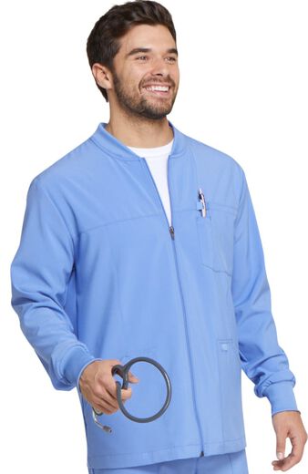 Clearance EDS Essentials by Dickies Men's Zip Front Warm-Up Solid Scrub Jacket
