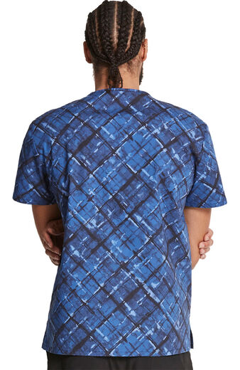 Clearance EDS Signature by Dickies Men's Painterly Plaid Print Scrub Top