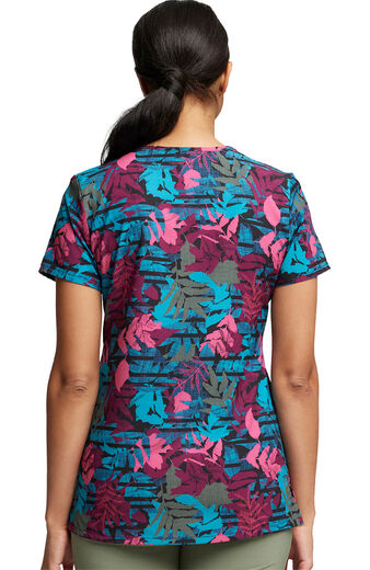 Clearance EDS Signature by Dickies Women's V-Neck Falling Foliage Print Scrub Top
