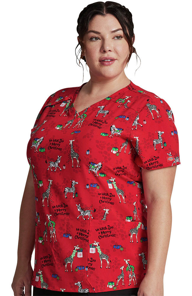 Plus size discount christmas scrub tops