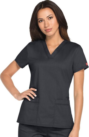 Women's 2 Pocket Solid Scrub Top, , large