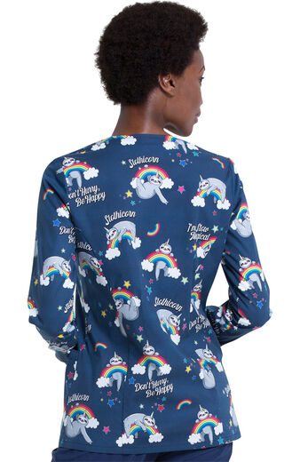 Clearance EDS Essentials by Dickies Women's Snap Front Slow Magical Print Scrub Jacket