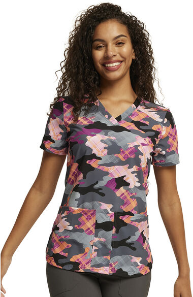 Clearance EDS Signature by Dickies Women's Camo Plaid Print Scrub