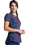 Clearance Women's Colorful Crackle Print Scrub Top, , large