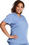 Clearance Women's Knit Trim Solid Scrub Top, , large