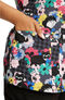 Clearance Women's V-Neck Furever Floral Print Scrub Top, , large