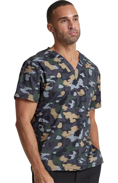 Clearance EDS Essentials by Men's Brush Away Camo Print Scrub Top, , large