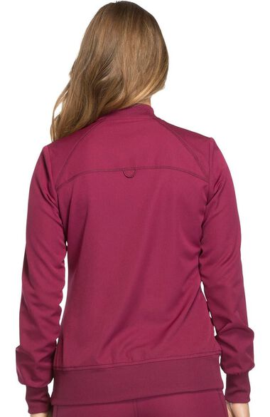 Clearance Women's Zip Front Warm-Up Solid Scrub Jacket, , large