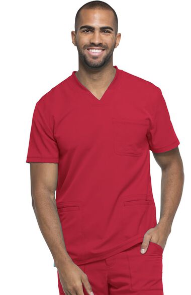 Clearance Men's Connected V-Neck Solid Scrub Top, , large