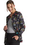 Clearance Women's Snap Front Radiate Positivity Print Scrub Jacket, , large