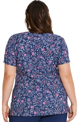 EDS Signature by Dickies Women's Round Of A Paisley Print Scrub Top