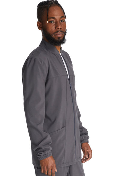 Men's Zip Front 3 Pocket Scrub Jacket, , large