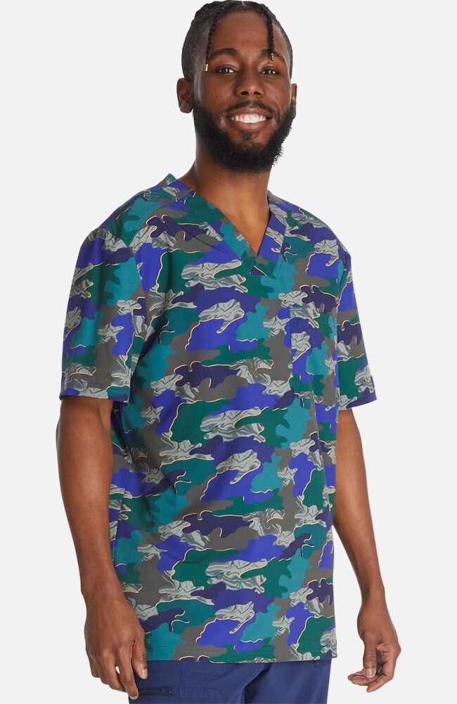 Men s Print Scrub Tops Dickies Medical