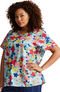 Clearance Women's Blooms So Retro Print Scrub Top, , large