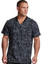 Clearance Men's Fractured Prism Pewter Print Scrub Top, , large
