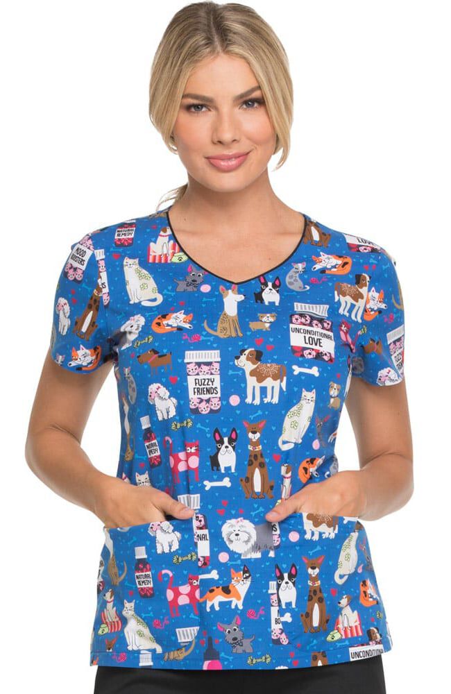 Paw print scrub store top