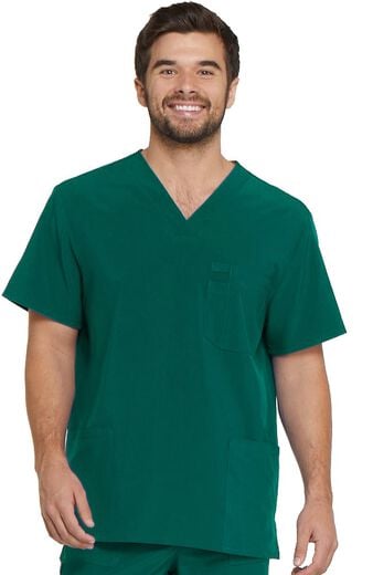 Men's V-Neck Utility Solid Scrub Top Men's V-Neck Utility Solid Scrub Top