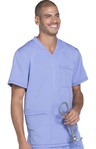 Clearance Dynamix by Dickies Men's Connected V-Neck Solid Scrub Top