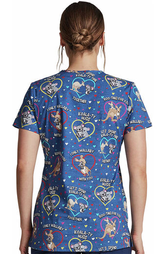 Clearance EDS Essentials by Dickies Women's Roo-Ting For You Print Scrub Top