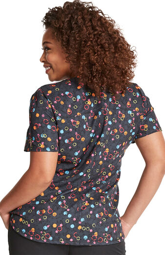 Clearance Dynamix by Dickies Women's Dots So Bright Print Scrub Top