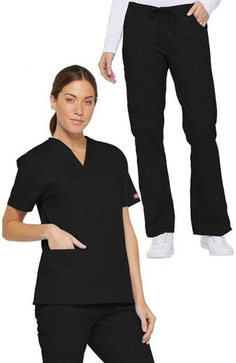 Women's Scrub Set: Core 3-Pocket V-Neck Top & Mid Rise Drawstring Cargo Pant Women's Scrub Set: Core 3-Pocket V-Neck Top & Mid Rise Drawstring Cargo Pant