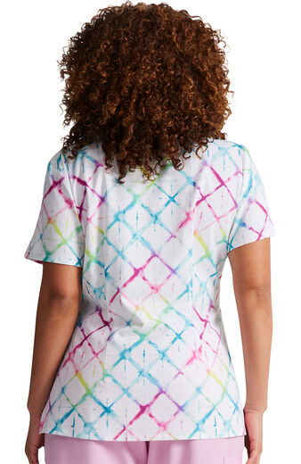 Clearance EDS Signature by Dickies Women's Groovy Grid Print Scrub Top