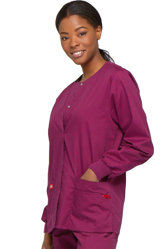 Dickies eds signature stretch snap front scrub jackets with certainty new arrivals