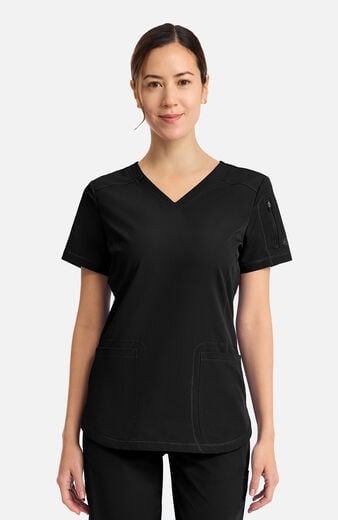 Dynamix By Dickies Women's V-Neck Solid Scrub Top Dynamix By Dickies Women's V-Neck Solid Scrub Top