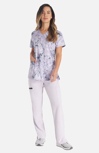 Women's Tropic Distress Print Scrub Top Women's Tropic Distress Print Scrub Top