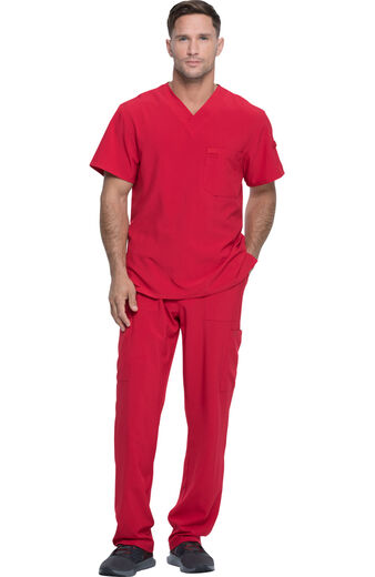 Men's Scrub Set: V-Neck Solid Top & Drawstring Cargo Pant Men's Scrub Set: V-Neck Solid Top & Drawstring Cargo Pant