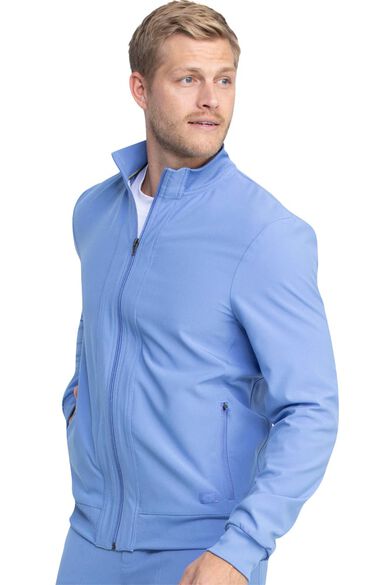 Clearance Men's Warm Up Solid Scrub Jacket, , large