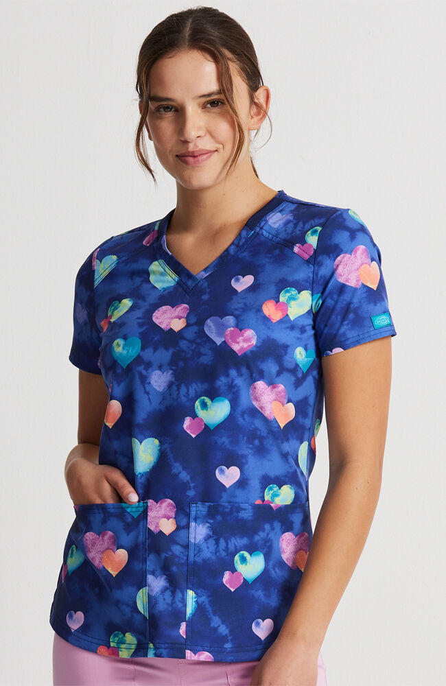 Navy print deals scrub tops