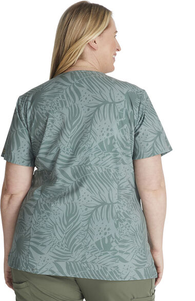 Women's Tonal Palms Print Scrub Top, , large