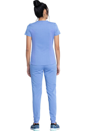 Balance by Dickies Women's Knitted Panel Solid Scrub Top & Jogger Scrub Pant Set
