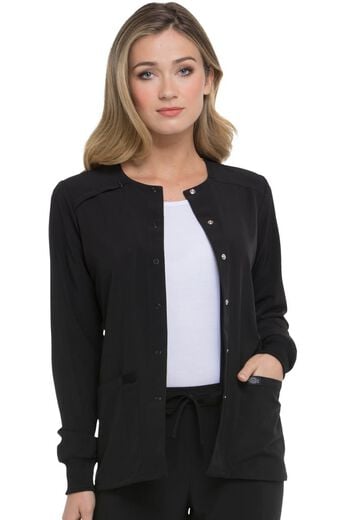 Women's Snap Front Warm-Up Solid Scrub Jacket Women's Snap Front Warm-Up Solid Scrub Jacket