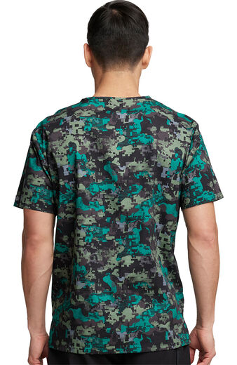 Clearance EDS Signature by Dickies Men's V-Neck Digital Camo Print Scrub Top