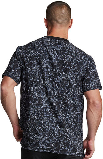 Clearance Dynamix by Dickies Men's Fractured Prism Pewter Print Scrub Top