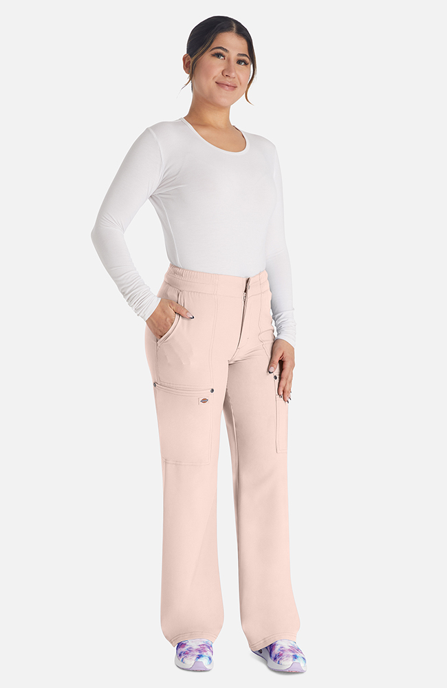 【Anyone more】Zippy Cargo Long Wide Pants Women's Zip Fly Wide Leg Cargo Scrub Pant | Dickies Medical